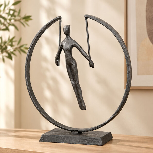 Fenvio Iron Gymnast Sculpture in Brown