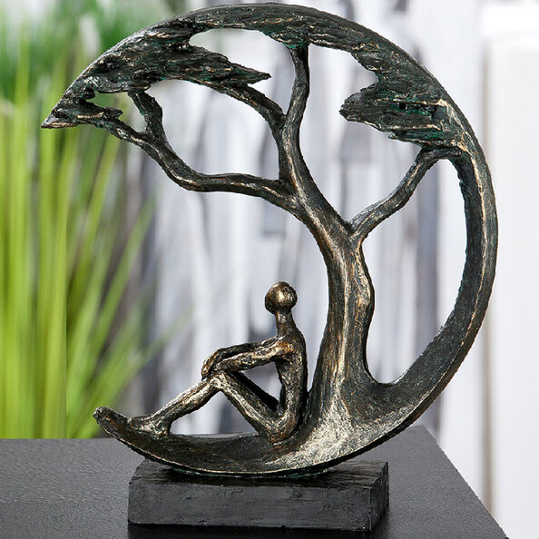 Fenvio Synthetic Resin Daydreamer Sculpture in Antique and Bronze