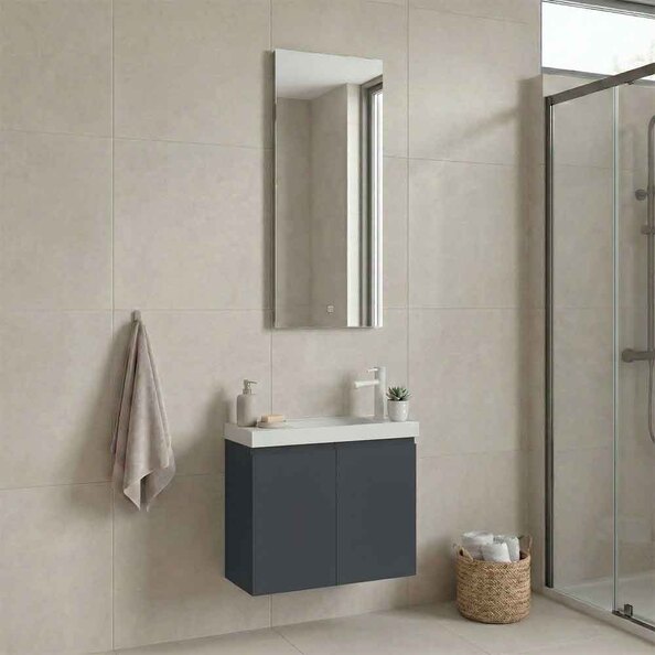 Ferla Wooden Bathroom Furniture Set with 2 Doors in Matte Anthracite