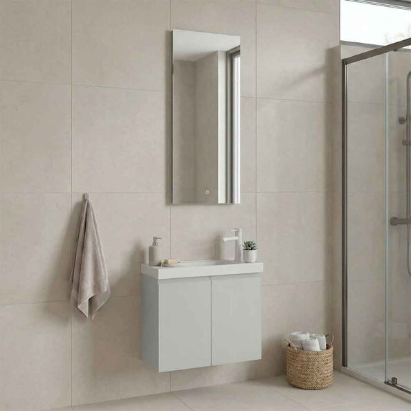 Ferla Wooden Bathroom Furniture Set with 2 Doors in Matte Cashmere