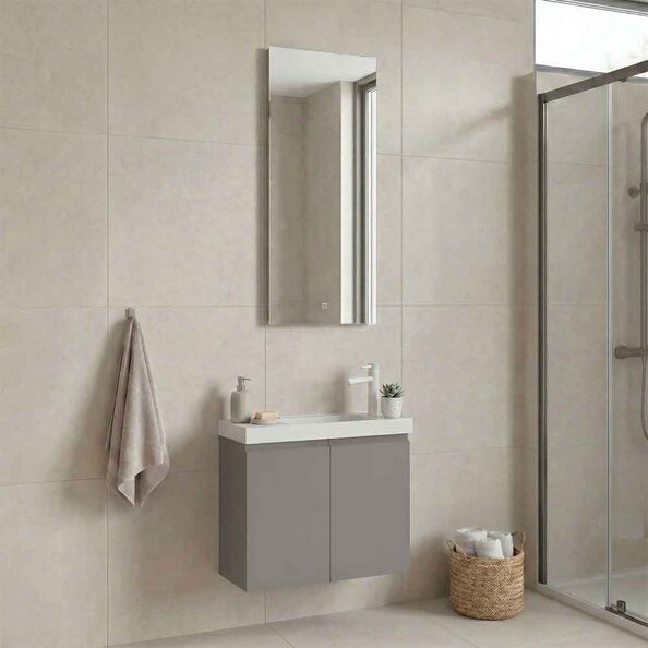 Ferla Wooden Bathroom Furniture Set with 2 Doors in Matte Mink