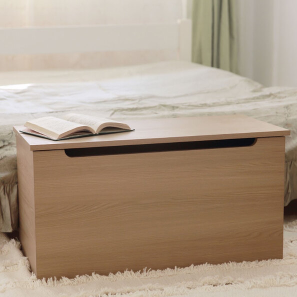 Ferlano Wooden Ottoman Storage in Oak