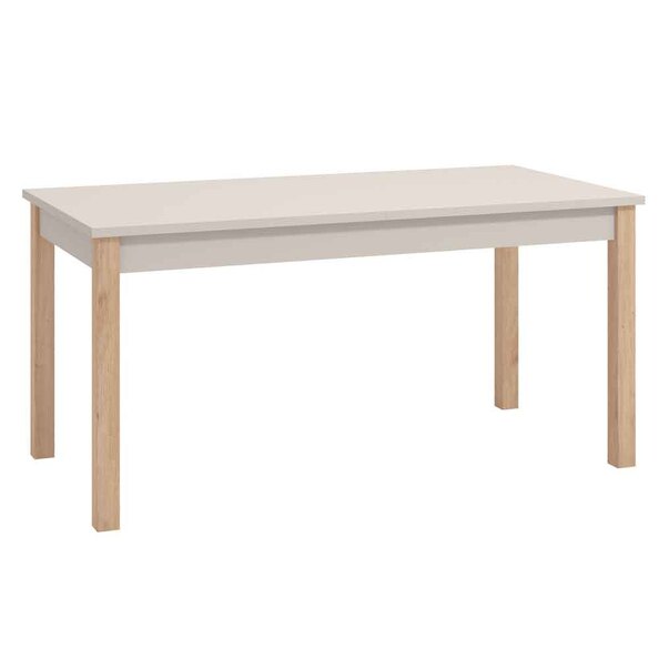 Fesira Rectangular Wooden Dining Table in White and Oak