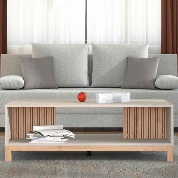 Fesira Wooden Coffee Table in Cashmere and Artisan Oak
