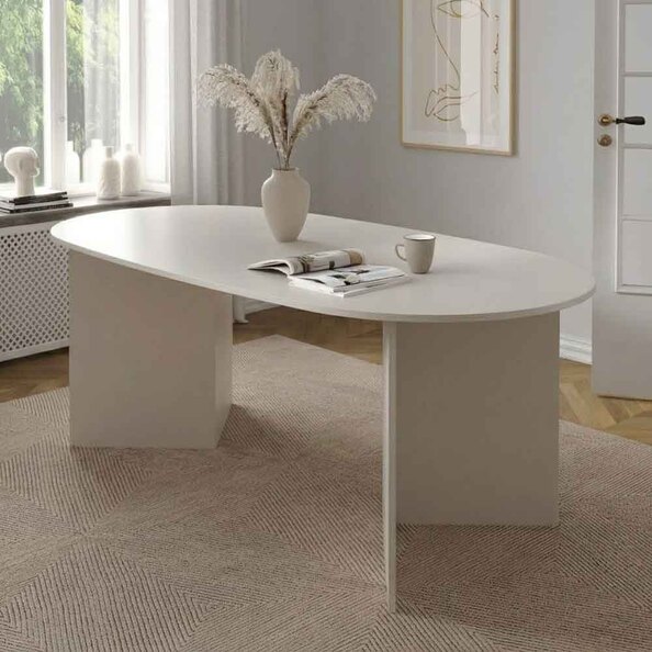 Fielding Soft Edge Wooden Dining Table in Cashmere