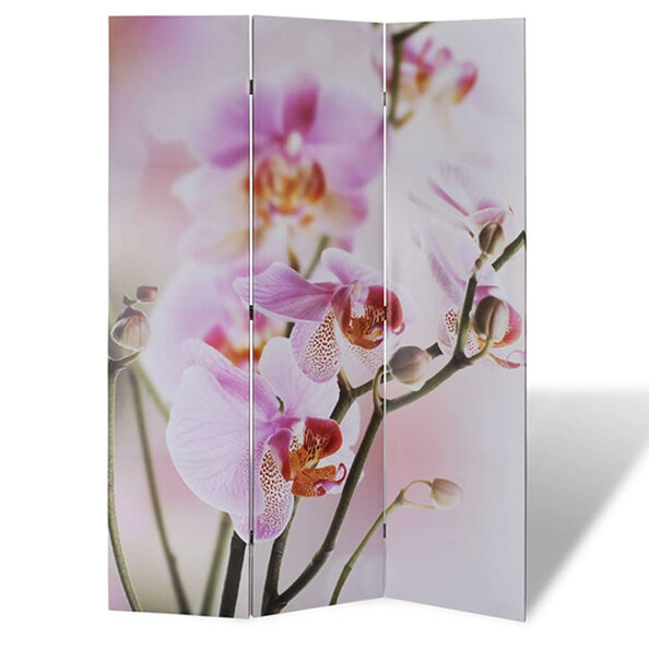 Fifer Folding Fir Wood 120cm X 170cm Room Divider In Flower