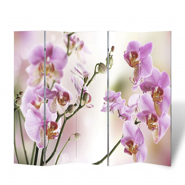 Fifer Folding Fir Wood 200cm X 170cm Room Divider In Flower