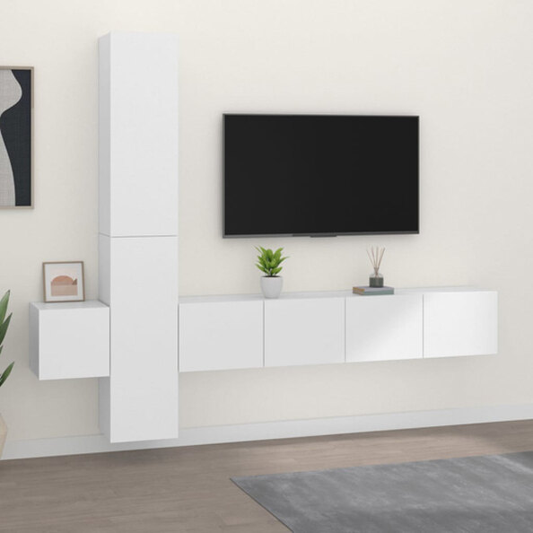 Firuz Wooden Living Room Furniture Set In White