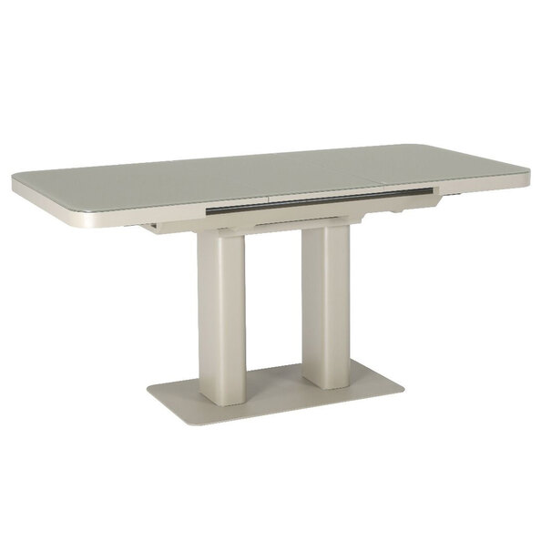 Fivon Glass Top Extending Dining Table with Cashmere Base