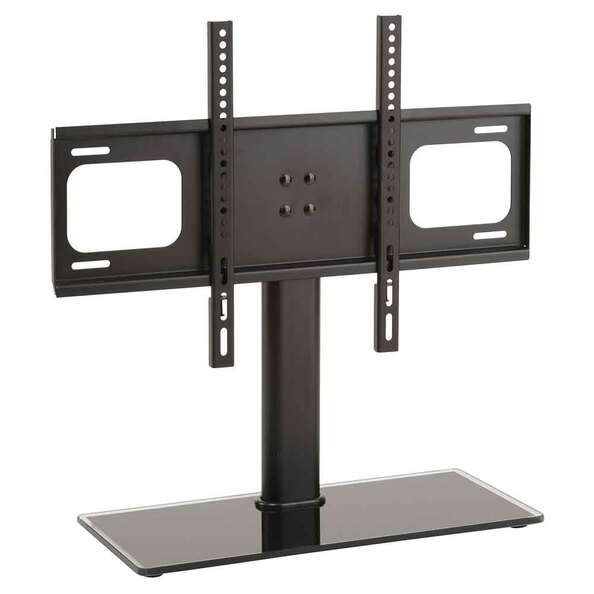 Flanders 60'' Universal Fixed Table Top Glass Base TV Stand - Black
