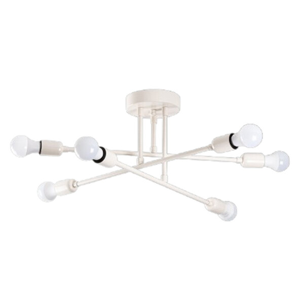 Flower 6 Light Iron Ceiling Pendant Light in White