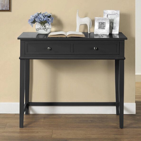 Franklyn Wooden Laptop Desk With 2 Drawers In Black