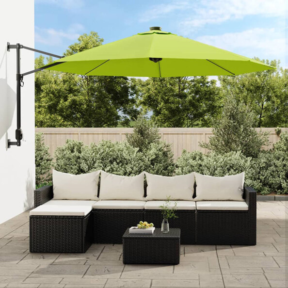 Fredrica Wall-Mounted Fabric Parasol In Apple Green