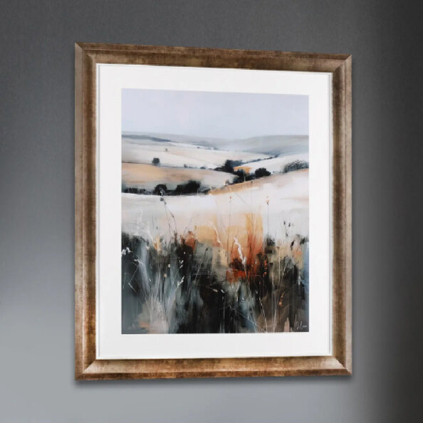 Fresno Large Wooden Blaze Wall Art In Bronze Frame