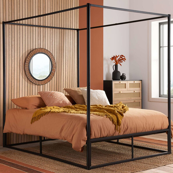 Friant Metal Small Double Bed In Black
