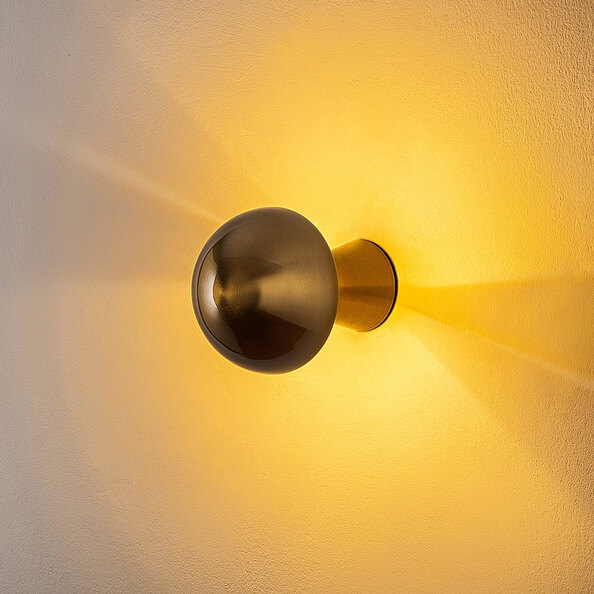 Fungal Metal Mushroom Shape Wall Light in Gold