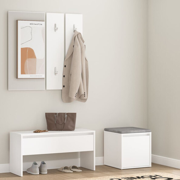 Gaius Wooden Hallway Furniture Set In White