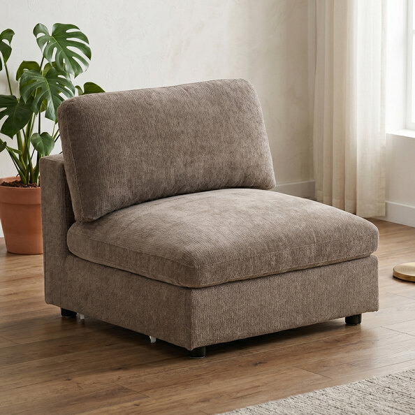 Galnor Fabric Armless Chair in Hazelnut