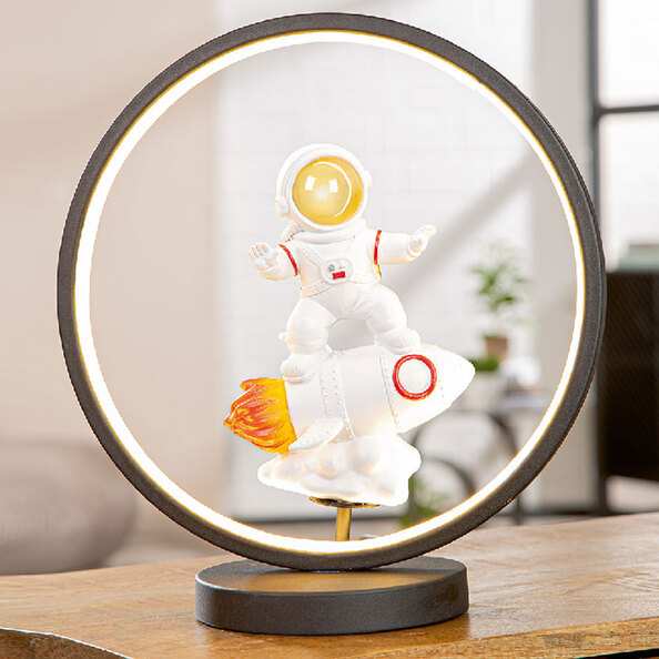 Garlion Synthetic Resin Astronaut Table Lamp in White and Red with LED