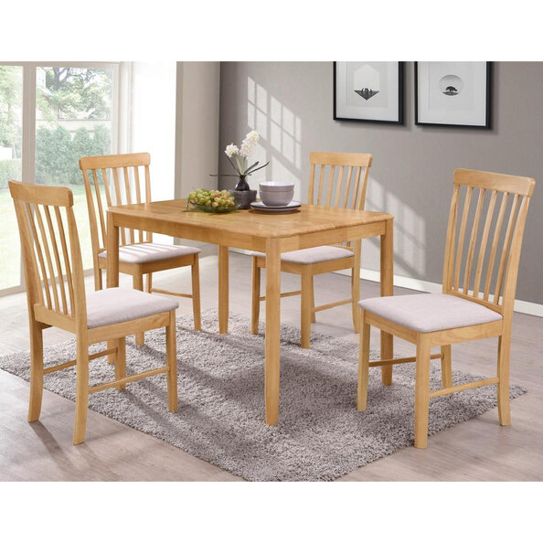 Garnet Wooden Dining Table With 4 Chairs In Oak