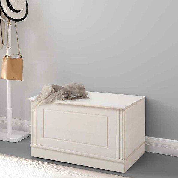 Gavrel Wooden Hallway Storage Bench in White