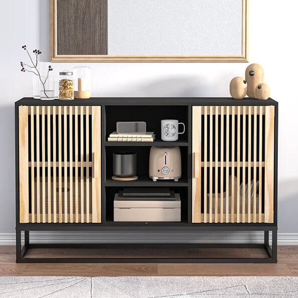 Gavril Wooden Sideboard With 2 Doors In Black