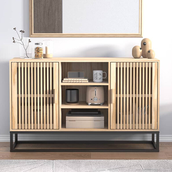 Gavril Wooden Sideboard With 2 Doors In Brown