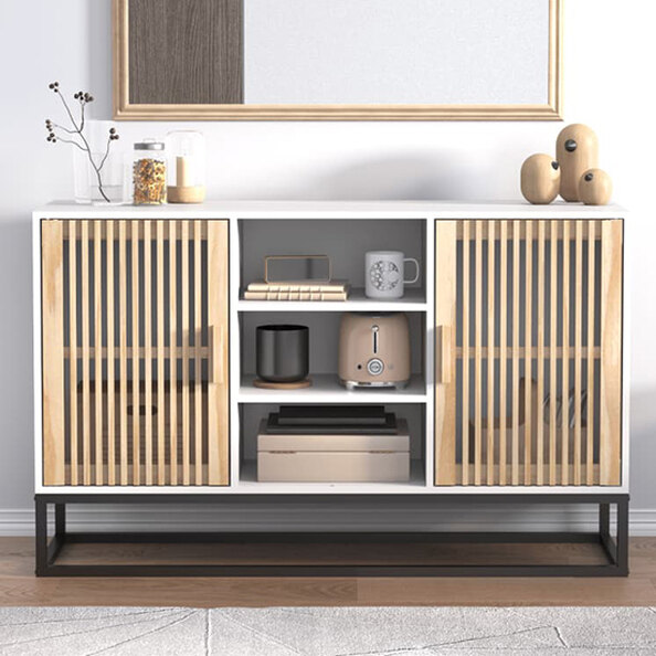 Gavril Wooden Sideboard With 2 Doors In White