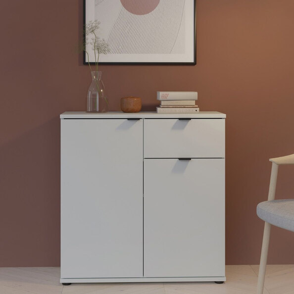 Gelion Wooden Sideboard with 2 Doors 1 Drawer in Light Grey