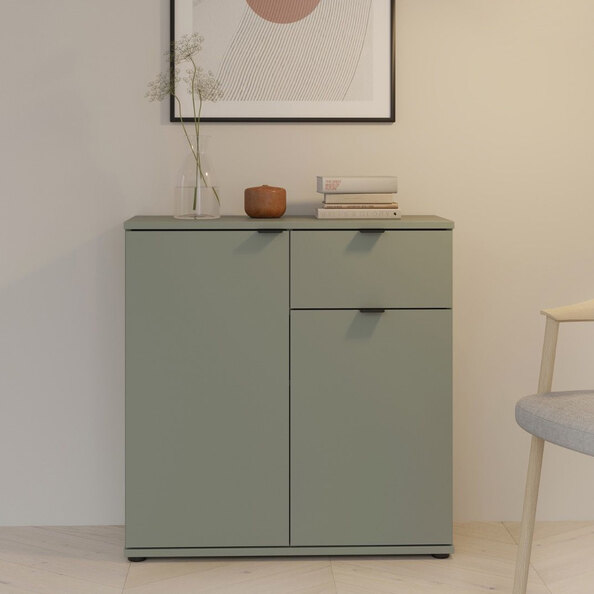 Gelion Wooden Sideboard with 2 Doors 1 Drawer in Sage Green