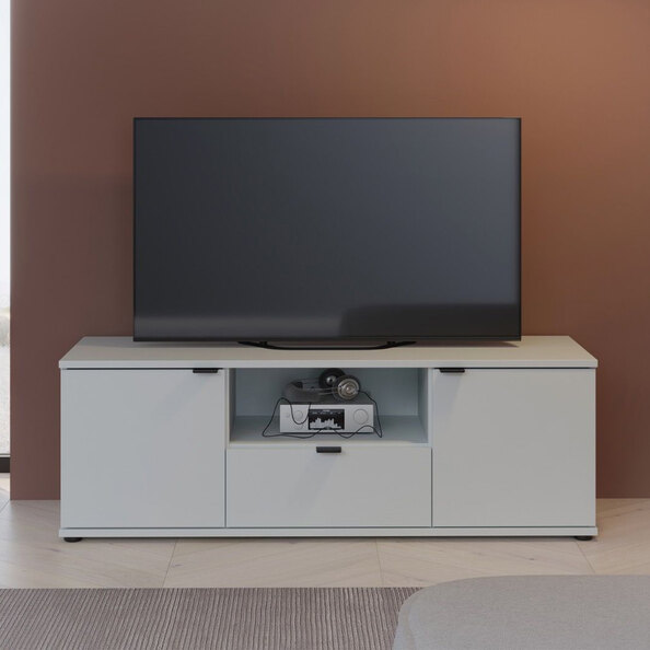 Gelion Wooden TV Stand with 2 Doors 1 Drawer in Light Grey