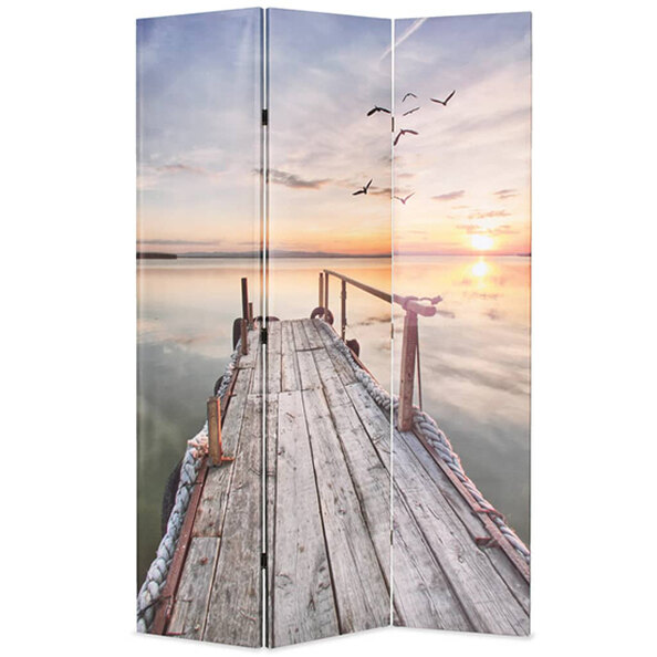 Genet Wooden Folding 120cm x 170cm Room Divider In Lake