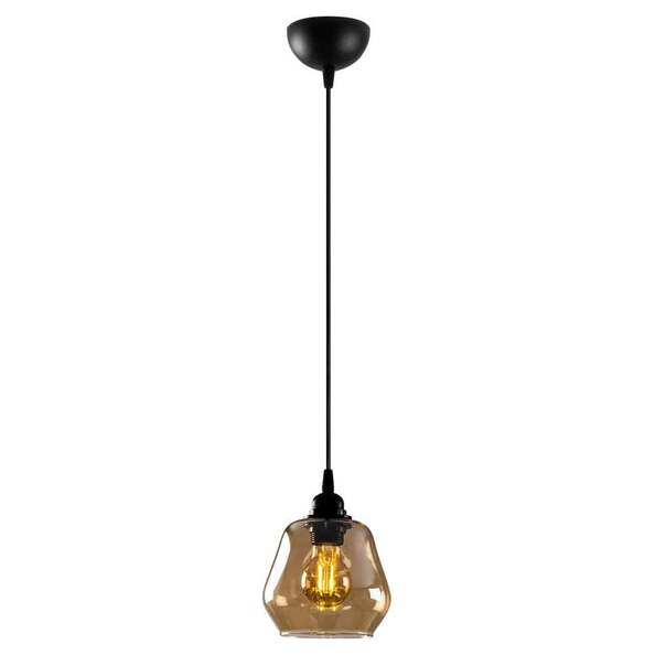 Gilded Metal Orb Ceiling Pendant Light in Gold and Black