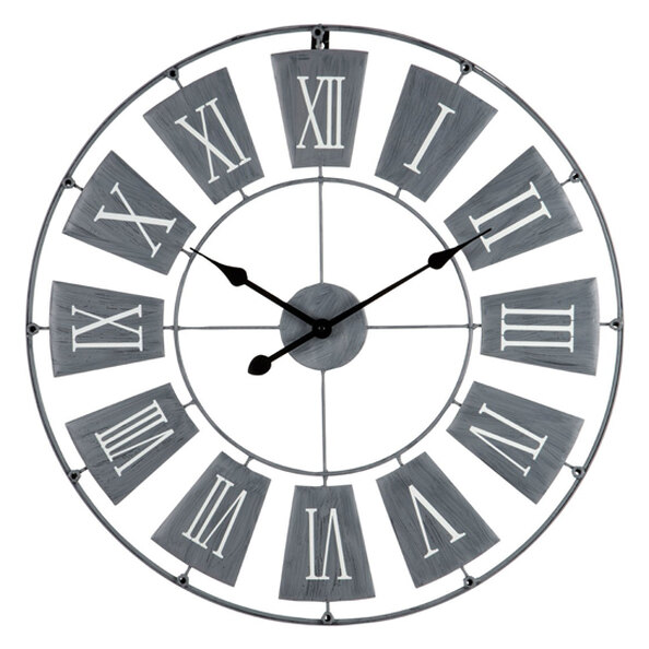 Givoa Small Metal Contemporary Wall Clock In Grey