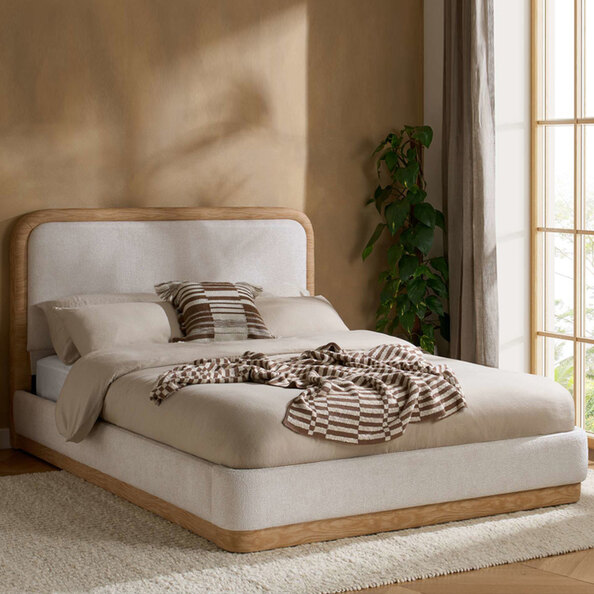 Granada Fabric King Size Bed in White