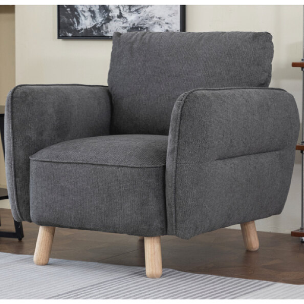 Gunnison Fabric 1 Seater Sofa In Dark Grey