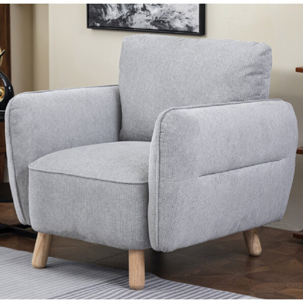Gunnison Fabric 1 Seater Sofa In Light Grey