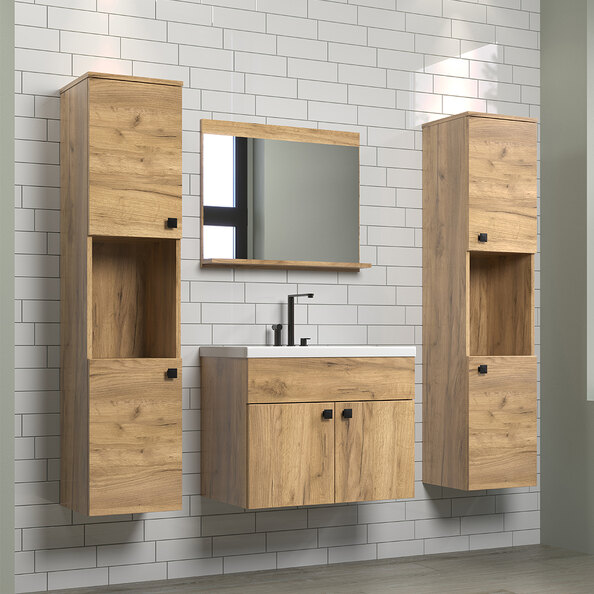 Halmira Wooden Bathroom Furniture Set in Oak