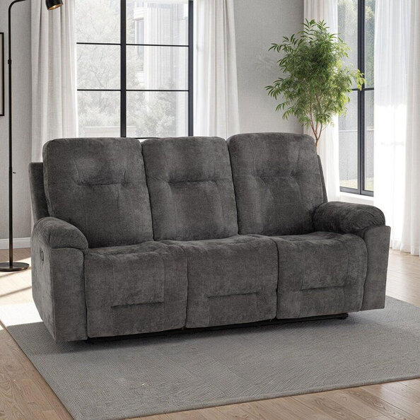 Halmstad Fabric Recliner 3 Seater Sofa in Grey