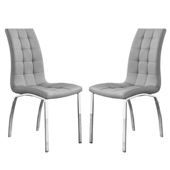 Hamden Grey PU Leather Dining Chairs In Pair