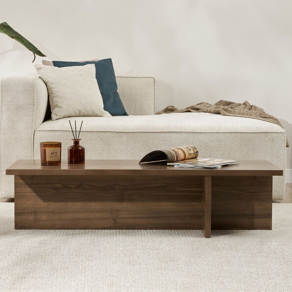 Harbor Rectangular Wooden Coffee Table in Venezia Walnut