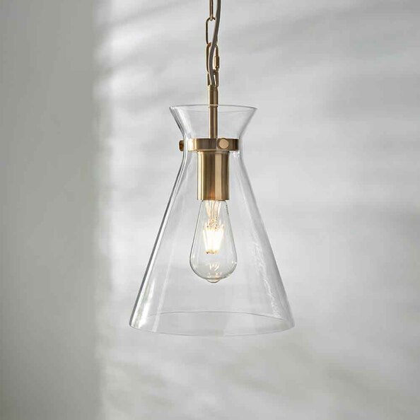 Harlee Metal Ceiling Pendant Light in Brushed Aged Brass