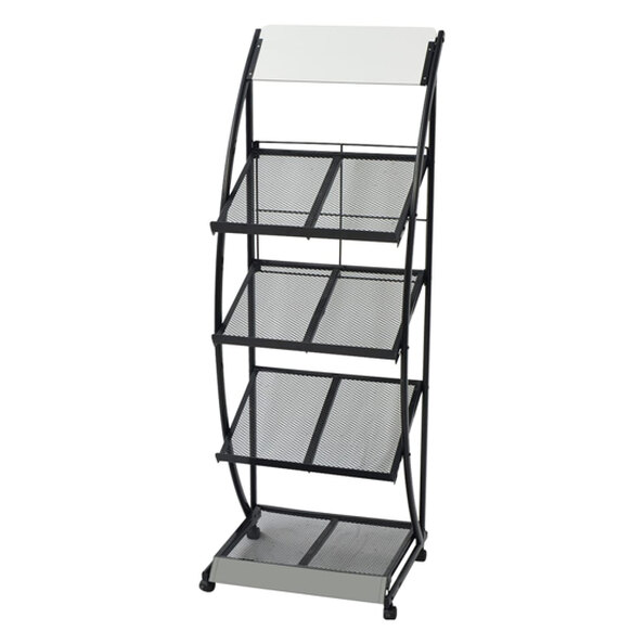 Hart Metal Magazine Rack With 4 Shelves In Black