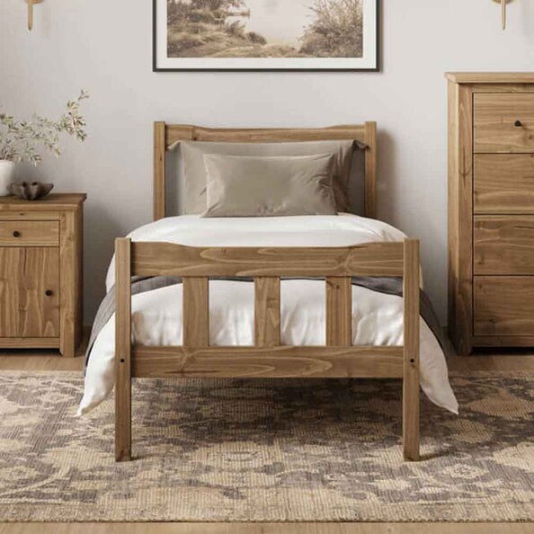 Havanan Wooden Single Bed In Natural Pine