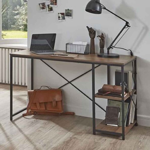 Hayesville Wooden Laptop Desk In Black And Oak