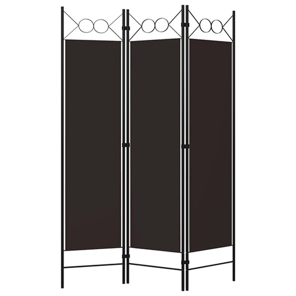 Hecate Fabric 3 Panels 120cm x 180cm Room Divider In Brown
