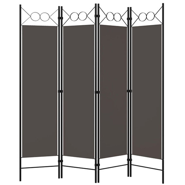 Hecate Fabric 4 Panels 160cm x 180cm Room Divider In Anthracite