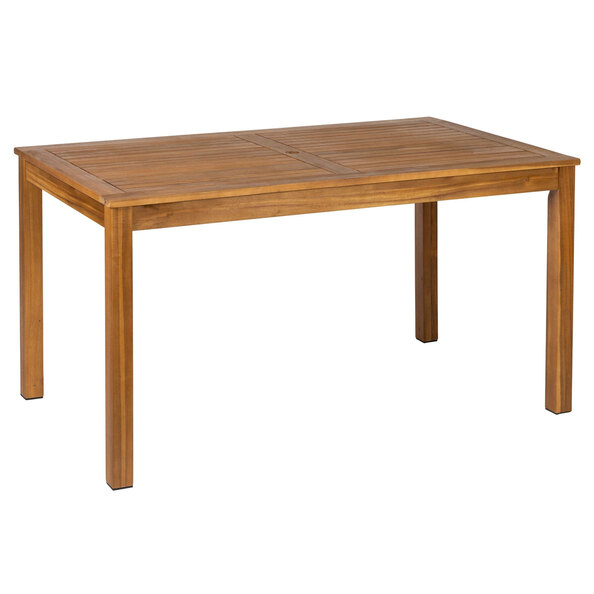 Helena Garden Rectangular Solid Acacia Wood Dining Table in Brown