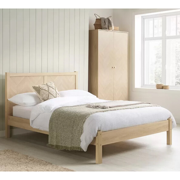 Helena Wooden Double Bed In Oak