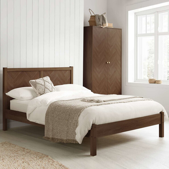 Helena Wooden Double Bed in Walnut